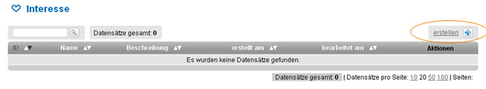 Interessen erstellen