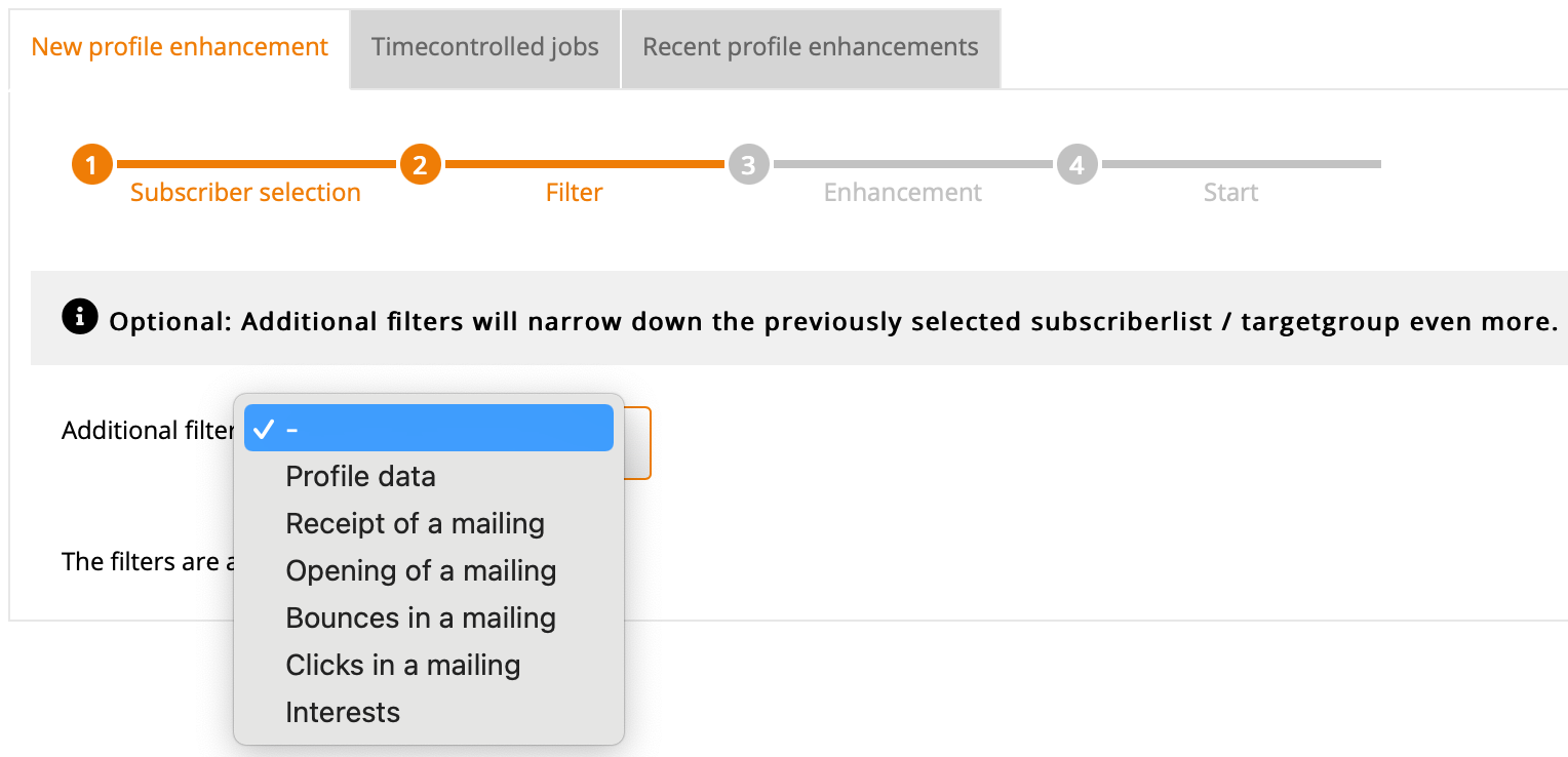 Profile enhancement: Filter